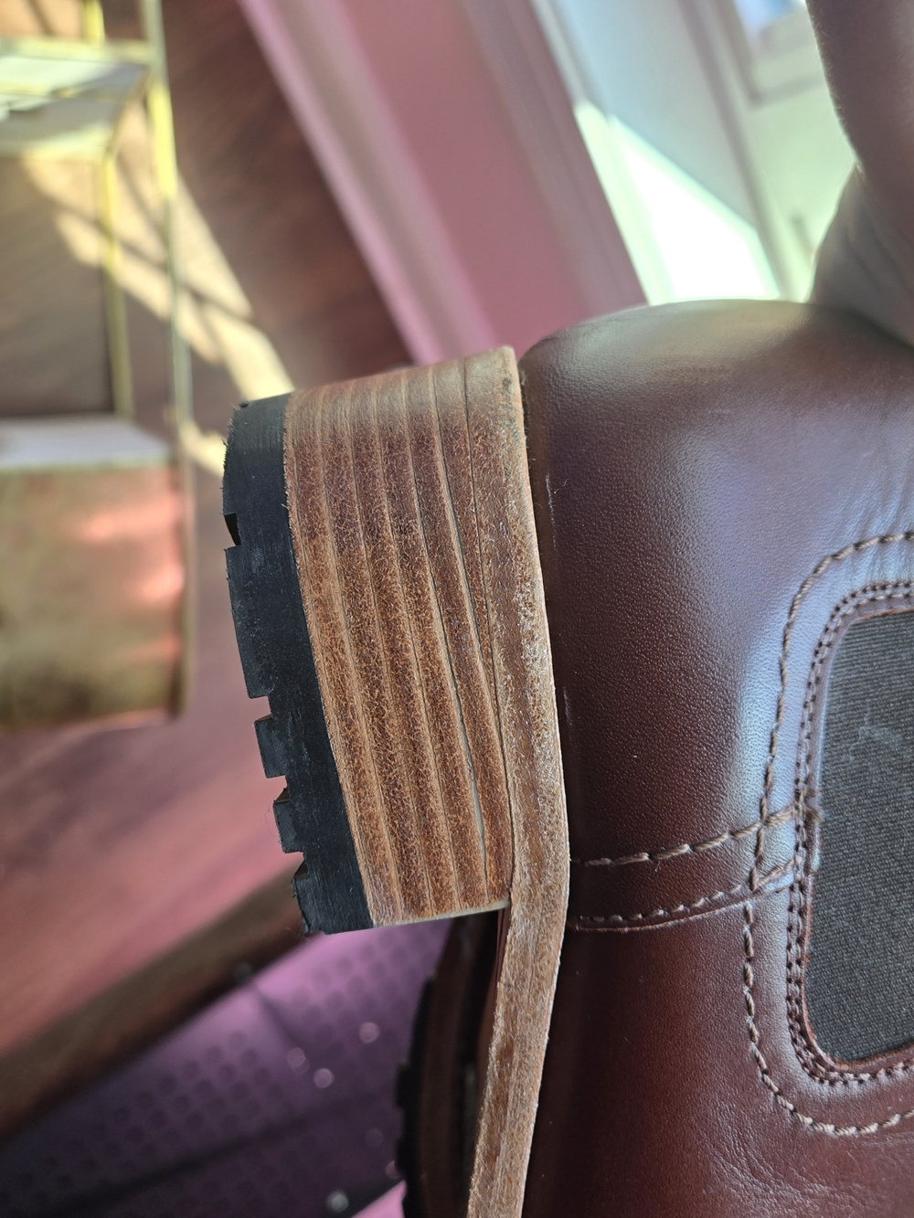 Women's Patina Portland Leather, Chelsea Boots - Burgundy/ Mahogany Leather 9.5 - Picture 7 of 7